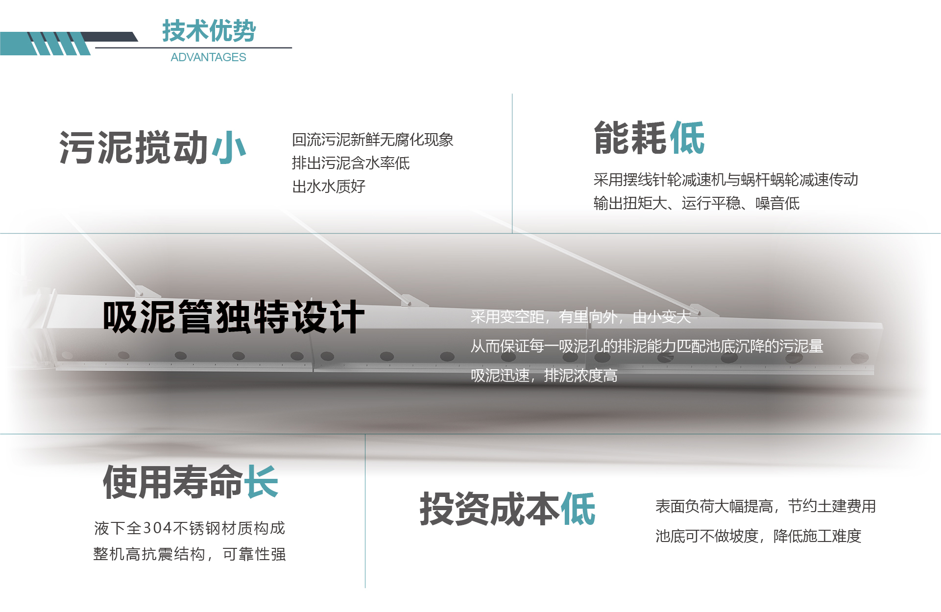 中心傳動(dòng)刮吸泥機(jī)技術(shù)優(yōu)勢